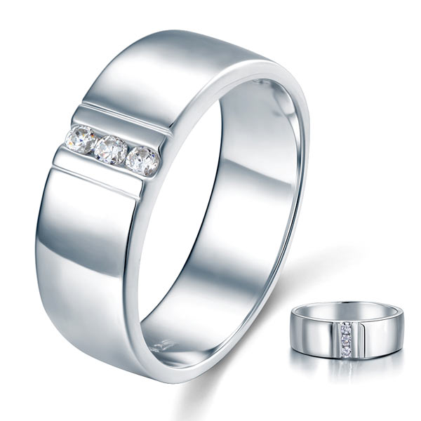 Men's Wedding Band Solid Sterling 925 Silver Ring | SelinJewels