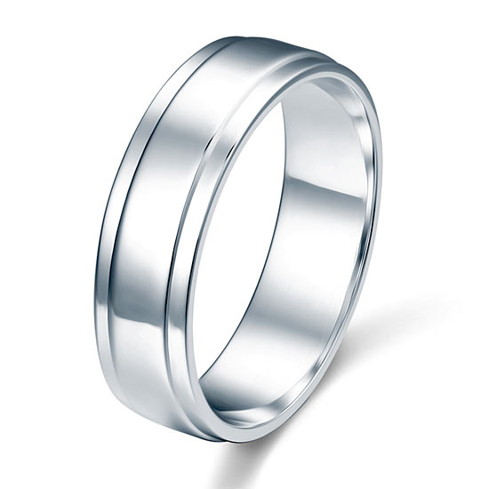 Men's Solid Sterling 925 Silver Wedding Band Ring | SelinJewels