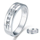 Men's Wedding Band Solid Sterling 925 Silver Simulated Diamond Ring
