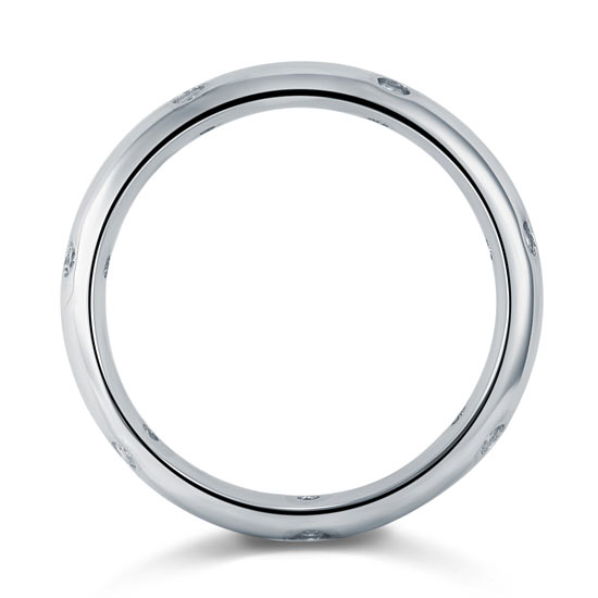 Simulated Diamond Wedding Band Solid Sterling Silver Ring - View 5 | SelinJewels