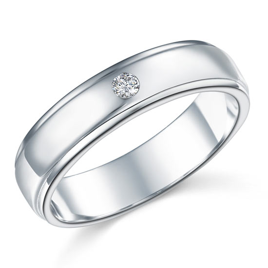 Men's Wedding Band Solid Sterling Silver Ring - View 4 | SelinJewels
