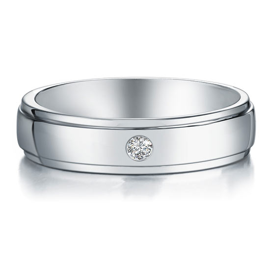 Men's Wedding Band Solid Sterling Silver Ring - View 3 | SelinJewels