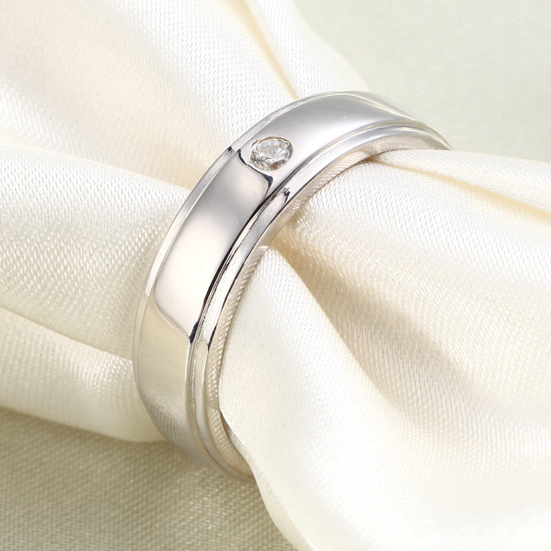 Men's Wedding Band Solid Sterling Silver Ring - View 2 | SelinJewels
