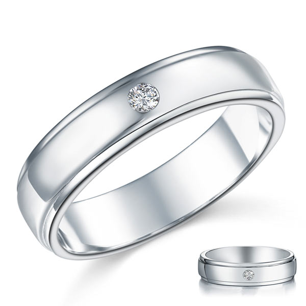 Men's Wedding Band Solid Sterling 925 Silver Ring | SelinJewels
