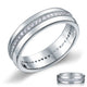 Men's Wedding Band Solid Sterling 925 Silver Simulated Diamond Ring