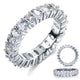 Oval Cut Eternity Solid Sterling 925 Silver Wedding Ring Band Jewelry