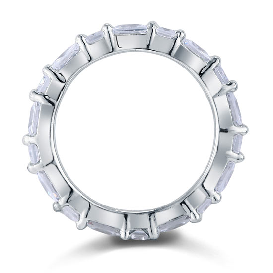 Emerald Cut Solid Sterling 925 Silver Ring - View 4 | SelinJewels