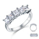 Princess Cut Five Stone 1.25 Ct Solid 925 Sterling Silver Bridal Wedding Band Ring Jewelry