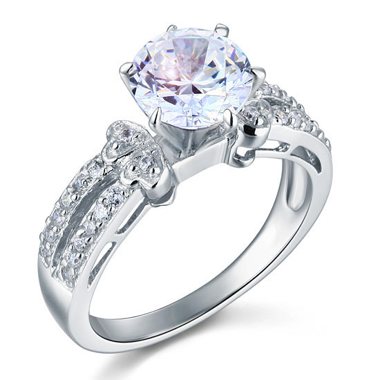 2 Carat Simulated Diamond Wedding Engagement Ring - View 5 | SelinJewels
