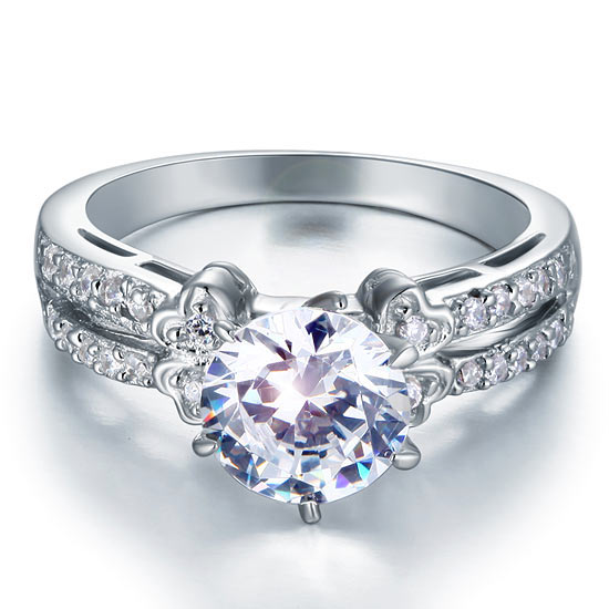2 Carat Simulated Diamond Wedding Engagement Ring - View 3 | SelinJewels