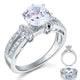 2 Carat Simulated Diamond Solid 925 Sterling Silver Wedding Engagement Ring