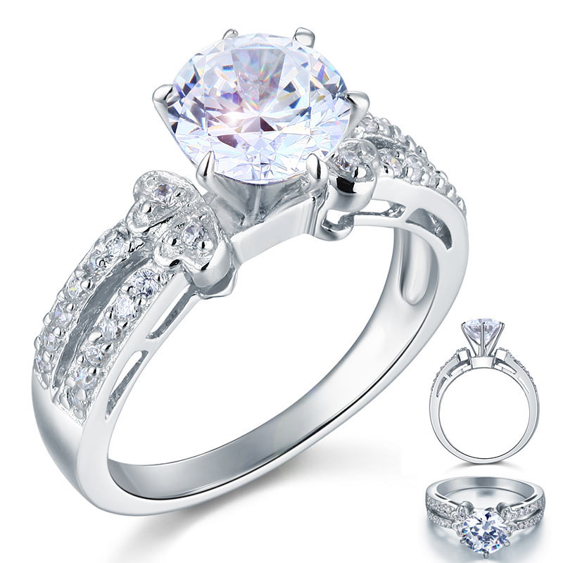 2 Carat Simulated Diamond 925 Sterling Silver Wedding Engagement Ring | SelinJewels