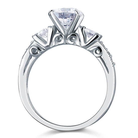 Vintage Style 1.25 Carat Simulated Diamond Engagement Ring - View 4 | SelinJewels