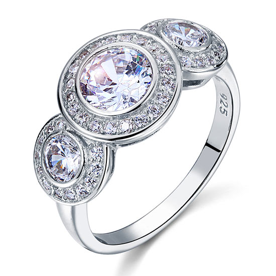 Art Deco 2.5 Carat Simulated Diamond Engagement Ring - View 5 | SelinJewels