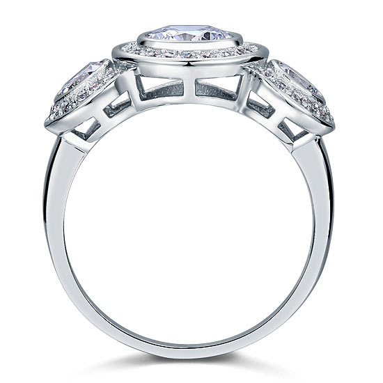 Art Deco 2.5 Carat Simulated Diamond Engagement Ring - View 4 | SelinJewels