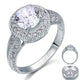 Vintage Style 2 Carat Simulated Diamond Solid 925 Sterling Silver Wedding Engagement Ring