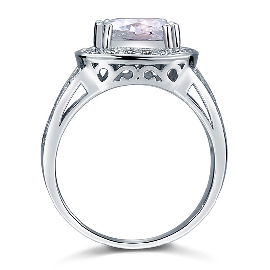 Art Deco Vintage Style 4 Carat Cushion Simulated Diamond Ring - View 4 | SelinJewels