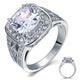 Art Deco Vintage Style 4 Carat Cushion Simulated Diamond Solid 925 Sterling Silver Wedding Engagement Ring