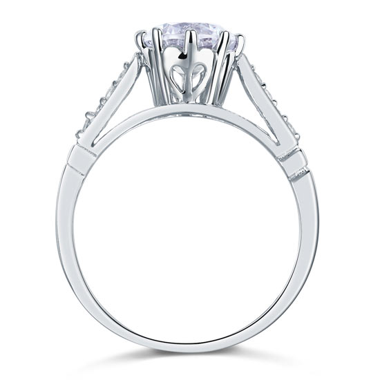 2 Carat Round Cut Ring Solid 925 Sterling Silver Wedding Anniversary Engagement