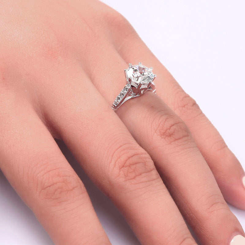 2 Carat Round Cut Wedding Anniversary Ring - View 2 | SelinJewels