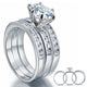 2 Ct Simulated Diamond 925 Sterling Silver Wedding Engagement Ring Set 3-Pcs