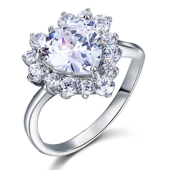 2.5 Carat Heart Cut 925 Sterling Silver Wedding Promise Engagement Ring | SelinJewels