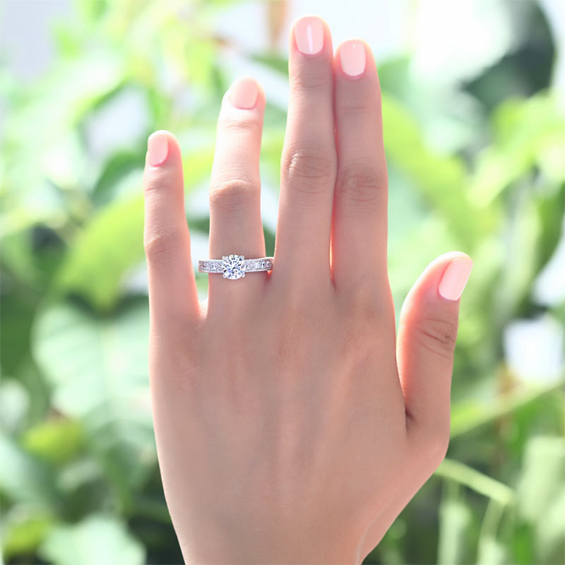 Vintage Style 1.25 Carat Simulated Diamond Bridal Ring - View 2 | SelinJewels