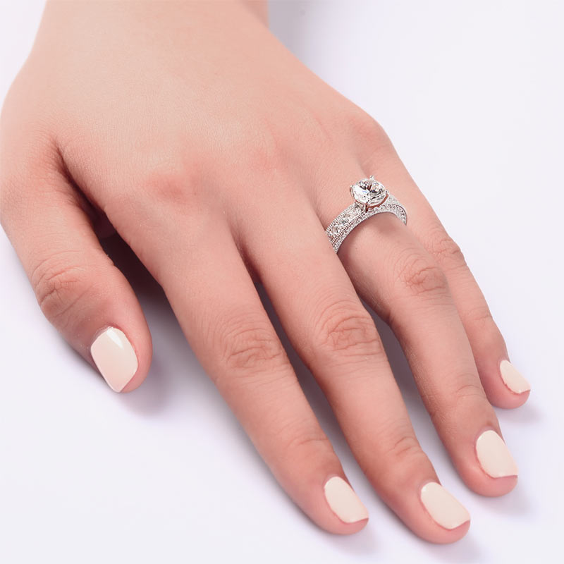 Vintage Style 1.25 Carat Simulated Diamond Bridal Ring - View 5 | SelinJewels