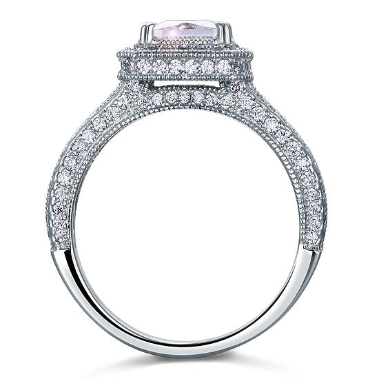 Vintage Style 1.5 Carat Simulated Diamond Bridal Ring - View 5 | SelinJewels