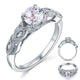 Vintage Style 1 Ct Solid 925 Sterling Silver Bridal Wedding Engagement Ring