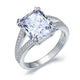 Solid 925 Sterling Silver Luxury Ring Anniversary 6 Carat Simulated Diamante