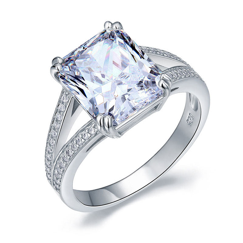 Solid 925 Sterling Silver Luxury Ring Anniversary 6 Carat Simulated Diamond | SelinJewels