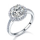 925 Sterling Silver Wedding Engagement Halo Ring 2 Carat Simulated Diamond