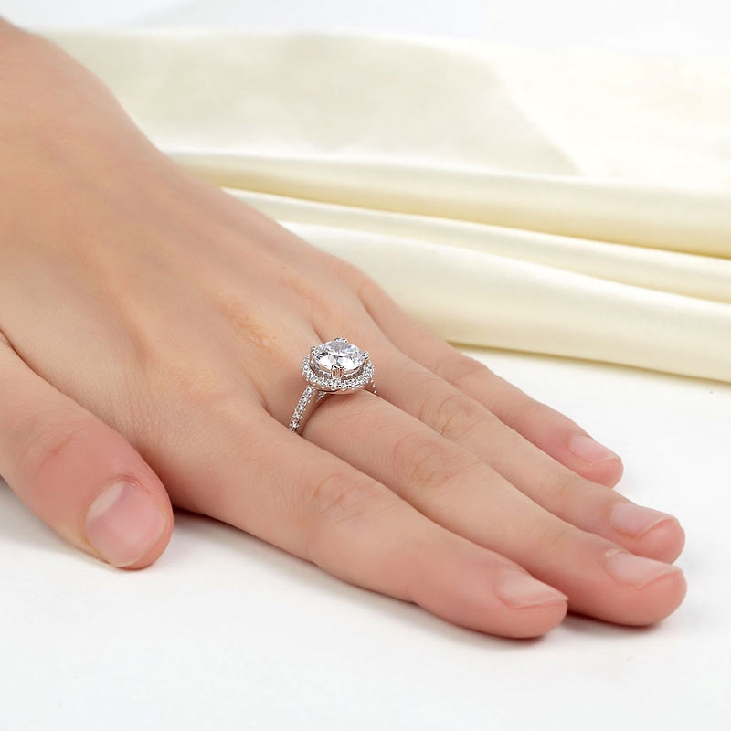 925 Sterling Silver Wedding Engagement Rose Gold Plated Ring Simulated Diamond