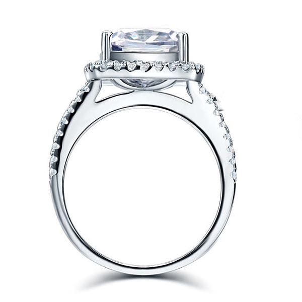 925 Sterling Silver Wedding Ring 5 Carat Diamond - View 6 | SelinJewels