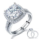925 Sterling Silver 2 Pcs Wedding Engagement Ring Set 5 Ct Simulated Diamond
