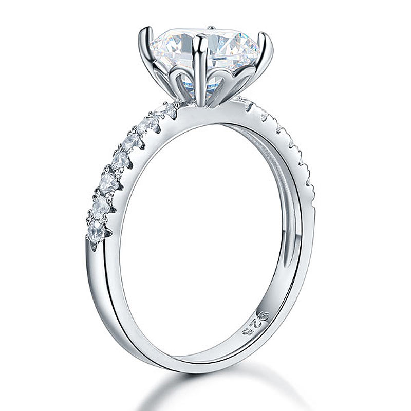 925 Sterling Silver Bridal Engagement Ring 2 Carat Simulated Diamond | SelinJewels
