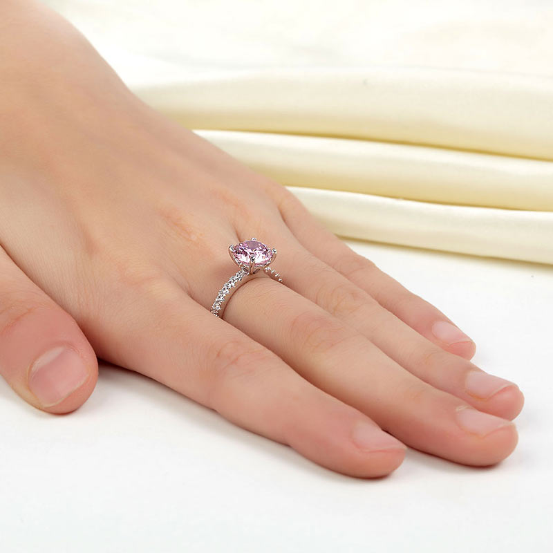 925 Sterling Silver Bridal Ring 2 Carat - View 5 | SelinJewels