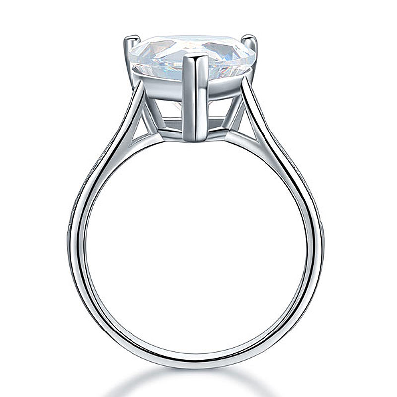 925 Sterling Silver Bridal Heart Ring 3.5 Carat - View 4 | SelinJewels