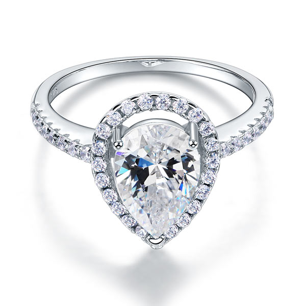 2 Ct Pear Cut Ring Promise Engagement - View 3 | SelinJewels