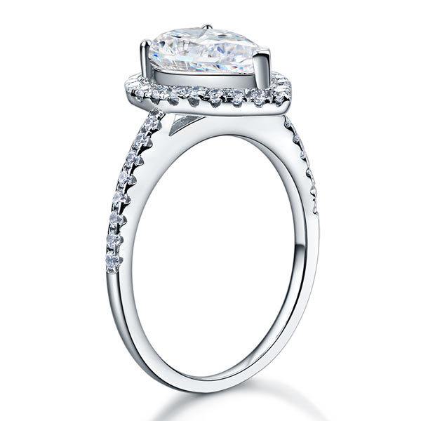 2 Ct Pear Cut Ring Sterling 925 Silver Wedding Promise Anniversary Engagement Jewelry