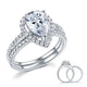 Solid Sterling 925 Silver Bridal Wedding Promise Engagement Ring Set 2 Ct Pear Jewelry