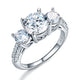 925 Sterling Silver 3-Stone Wedding Ring 2 Carat Simulated Diamond Jewelry Vintage Style