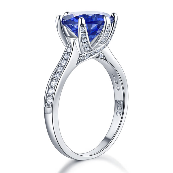 925 Sterling Silver Luxury Ring Blue Tanzanite - View 3 | SelinJewels