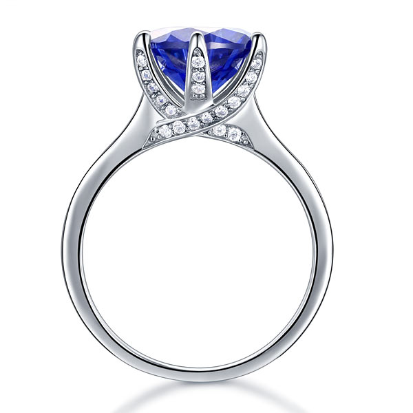 925 Sterling Silver Luxury Ring Blue Tanzanite - View 5 | SelinJewels
