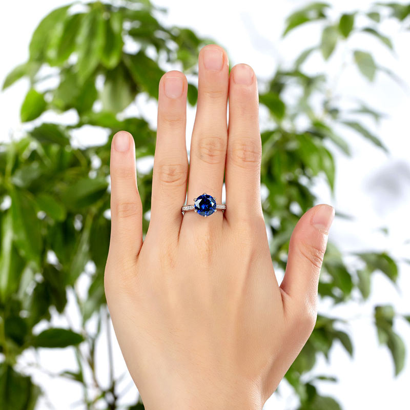 925 Sterling Silver Luxury Ring Blue Tanzanite - View 2 | SelinJewels