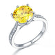 925 Sterling Silver Bridal Engagement Luxury Ring 3 Carat Yellow Canary Simulated Diamond Jewelry