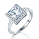 1.5 Ct Princess Simulated Diamond Solid 925 Sterling Silver Wedding Anniversary Engagement Ring Jewelry