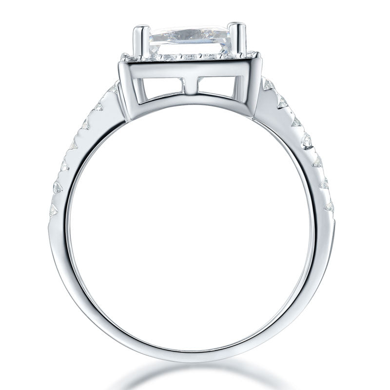 1.5 Ct Princess Simulated Diamond Wedding Anniversary Ring - View 4 | SelinJewels