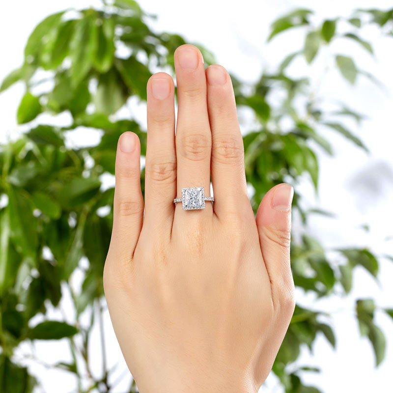 1.5 Ct Princess Simulated Diamond Wedding Anniversary Ring - View 2 | SelinJewels
